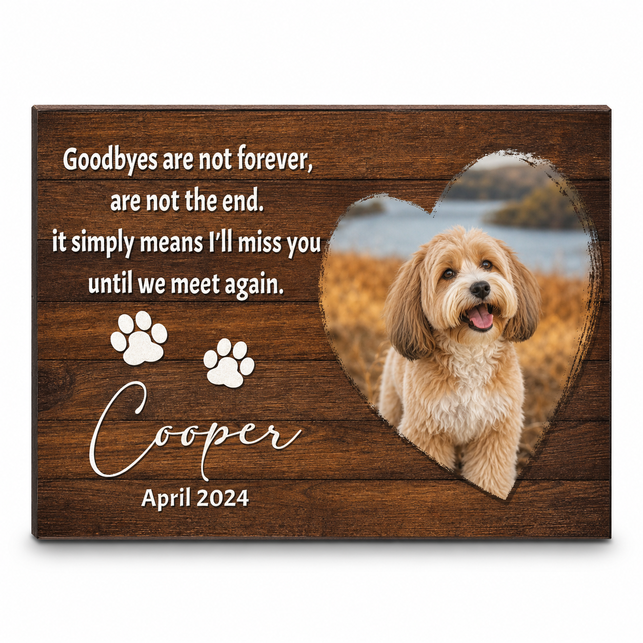Personalized Pet Memorial Canvas Wall Art with Photo, Dog Remembrance Gift - Image 1