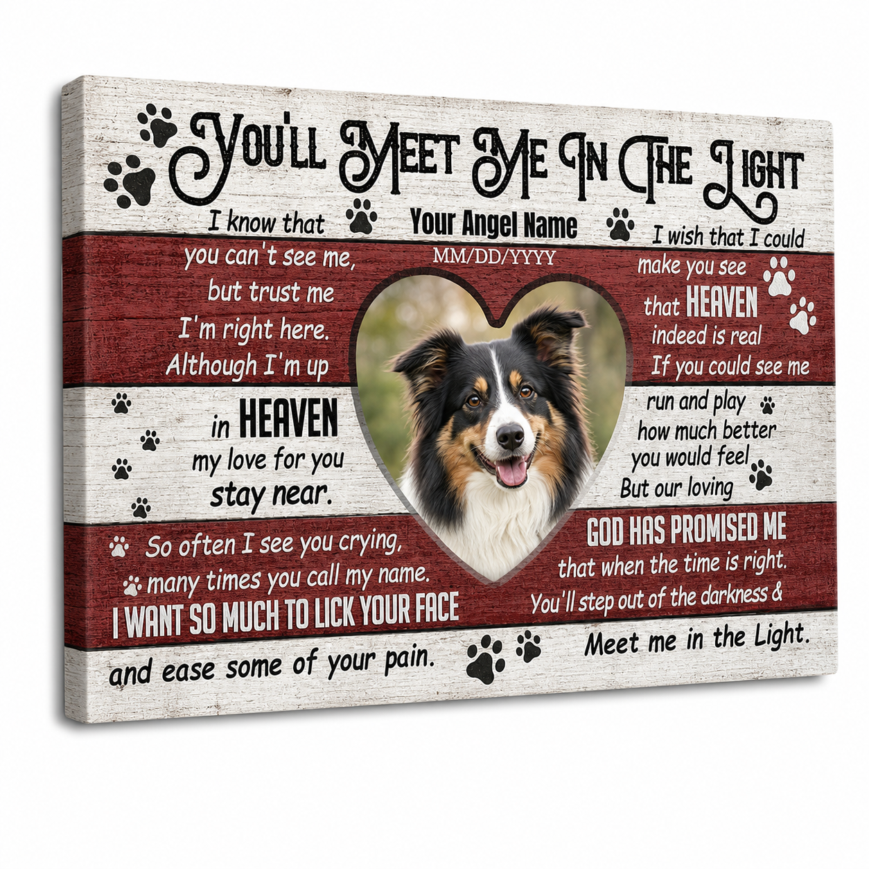 Personalized Pet Memorial Canvas Print, Dog Loss Photo Wall Art, Pet Sympathy Gift - Image 1