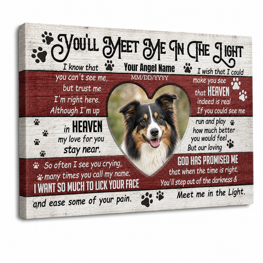 Personalized Pet Memorial Canvas Print, Dog Loss Photo Wall Art, Pet Sympathy Gift - Image 1