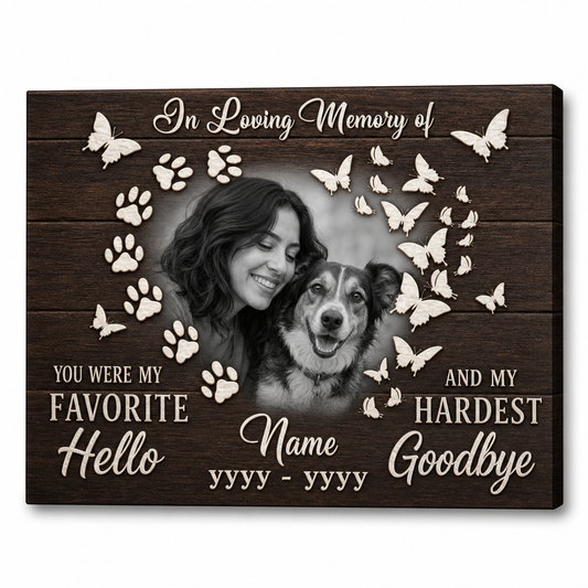 Personalized Dog Memorial Wall Canvas, Custom Pet Photo Sympathy Gift for Dog Loss - Image 1