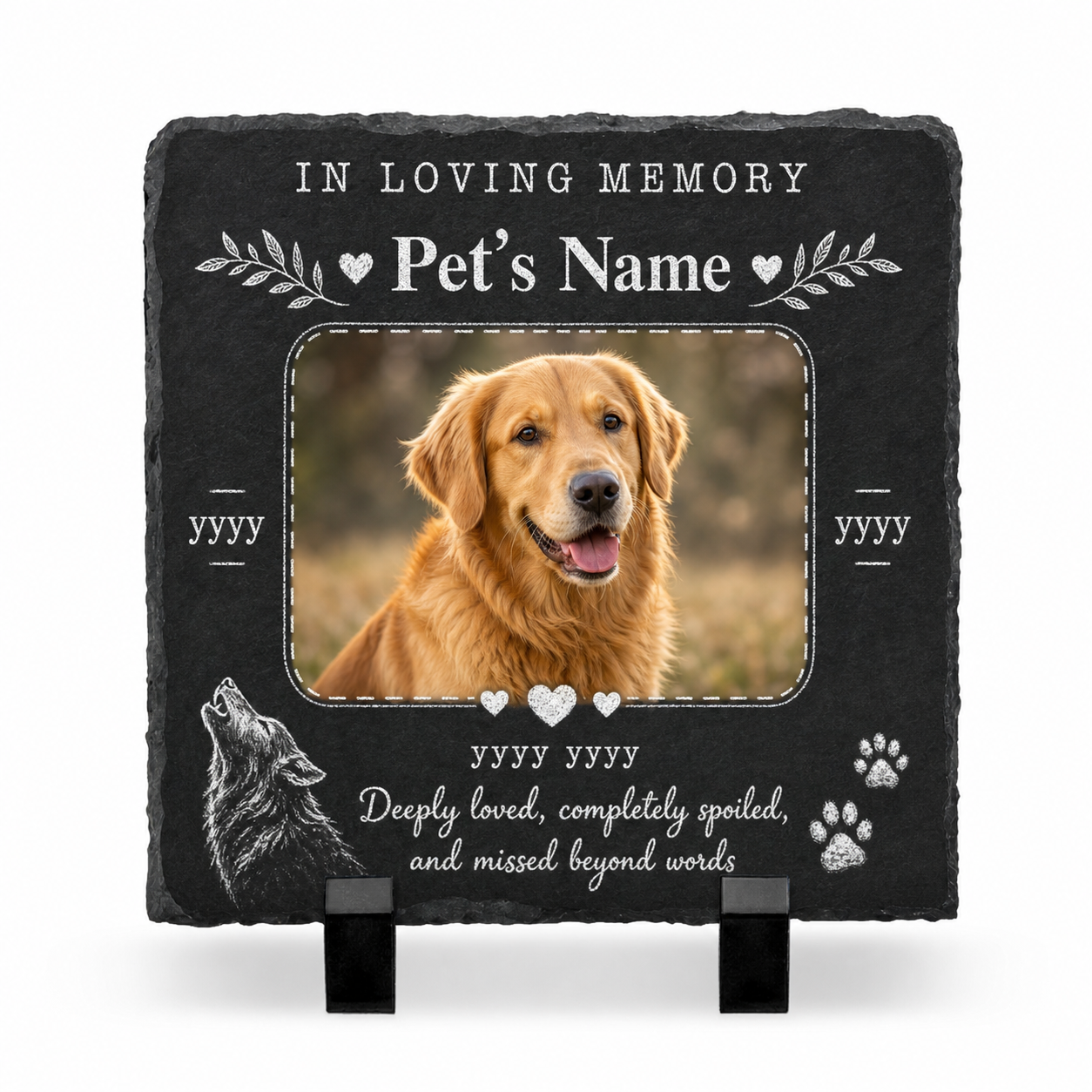 Personalized Pet Photo Memorial Garden Stone - Dog Loss Grave Decoration Gift - Image 1 | VNMGSREPR1-6IN-EHIEU_AI_0488 VNMGSREPR1-8IN-EHIEU_AI_0488