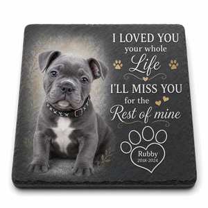 Personalized Pet Memorial Garden Stone – Custom Dog Photo Plaque for Pet Loss - Image 1