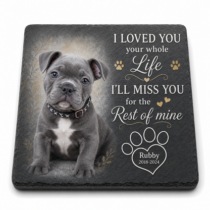Personalized Pet Memorial Garden Stone – Custom Dog Photo Plaque for Pet Loss - Image 1 | VNMGSREPR1-6IN-EHIEU_AI_0407 VNMGSREPR1-8IN-EHIEU_AI_0407