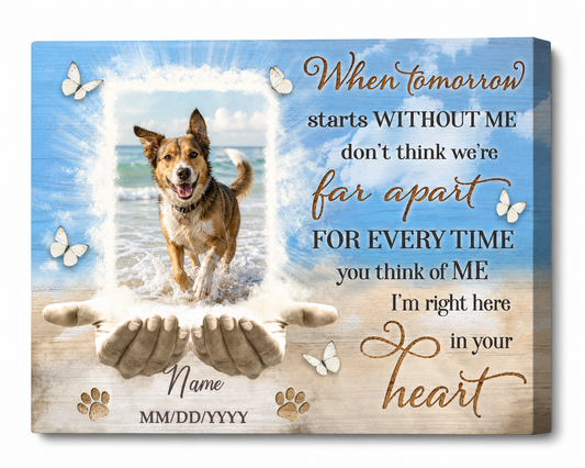 Personalized Dog Memorial Canvas Wall Art, Remembrance Gift for Dog Loss - Image 1