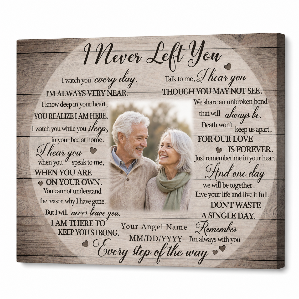 Personalized Memorial Photo Wall Canvas I Never Left You Loss of Loved One Remembrance Gift - Image 1