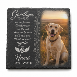 Until We Meet Again Personalized Dog Memorial Garden Stone Custom Pet Loss Gift - Image 1