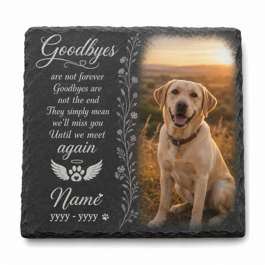 Until We Meet Again Personalized Dog Memorial Garden Stone Custom Pet Loss Gift - Image 1