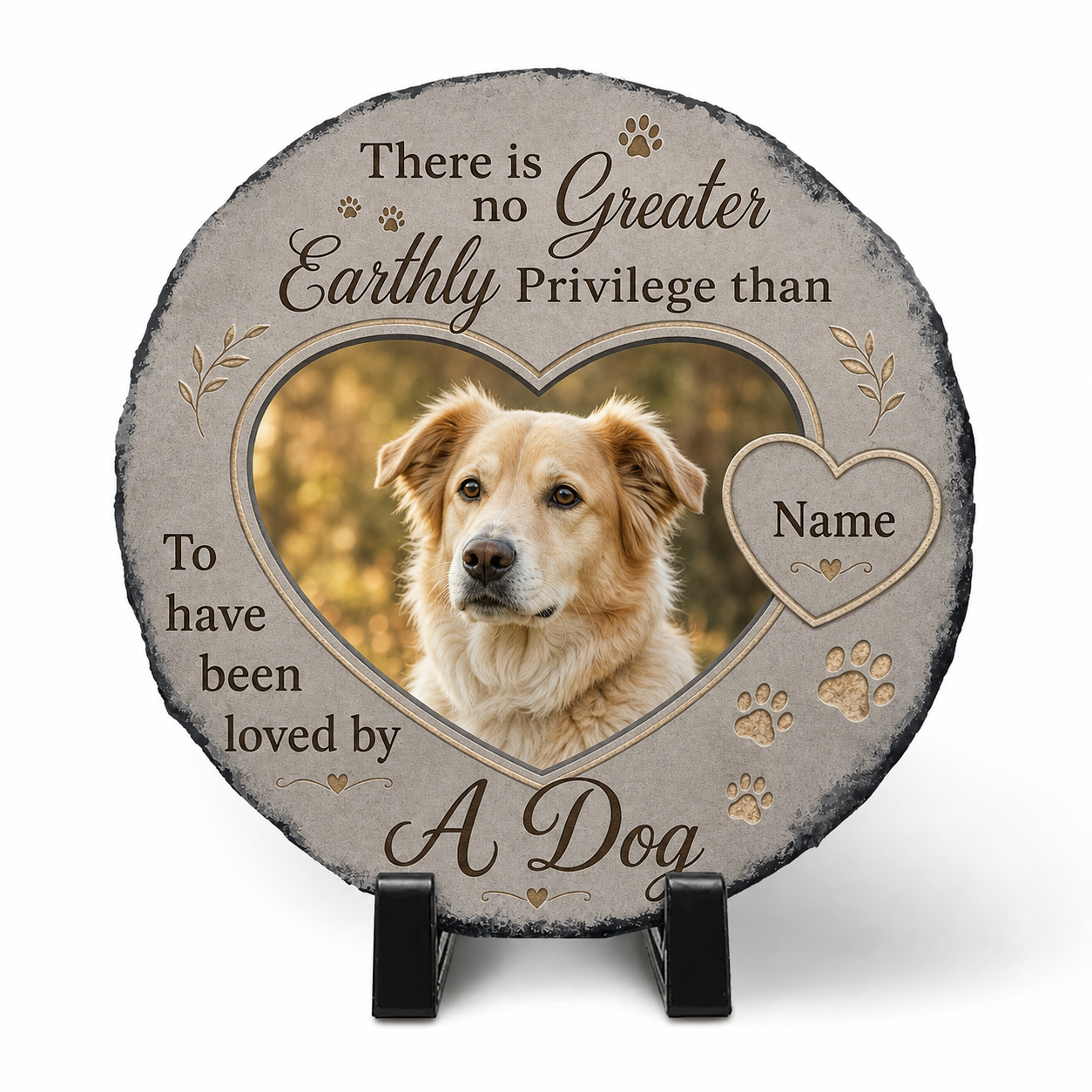 Personalized Dog Memorial Garden Stone With Photo – Pet Loss Keepsake Gift - Image 1 | VNMGSREPR1-6IN-EHIEU_AI_0439 VNMGSREPR1-8IN-EHIEU_AI_0439