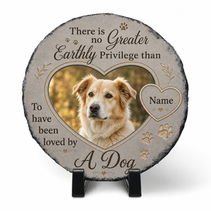 Personalized Dog Memorial Garden Stone With Photo – Pet Loss Keepsake Gift - Image 1