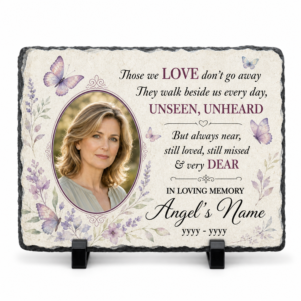 Personalized Parents Memorial Photo Slate Stone – Sympathy Gift for Loss - Image 1 | VNMGSREPR1-6IN-EHIEU_AI_0471 VNMGSREPR1-8IN-EHIEU_AI_0471