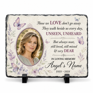 Personalized Parents Memorial Photo Slate Stone – Sympathy Gift for Loss - Image 1