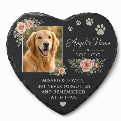 Personalized Dog Photo Memorial Garden Stone – Pet Loss Remembrance Gift - Image 1 | VNMGSREPR1-6IN-EHIEU_AI_0486 VNMGSREPR1-8IN-EHIEU_AI_0486