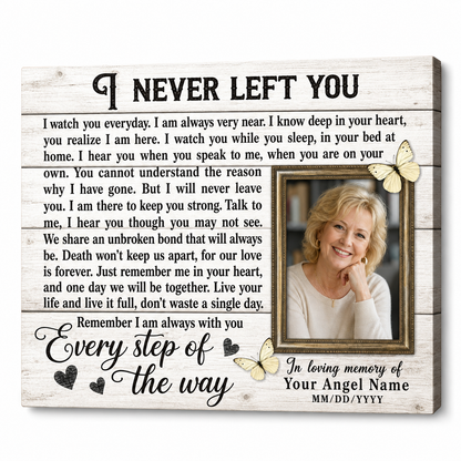 Personalized Memorial Wall Canvas with Photo, Sympathy Remembrance Gift for Loss of a Loved One - Image 1