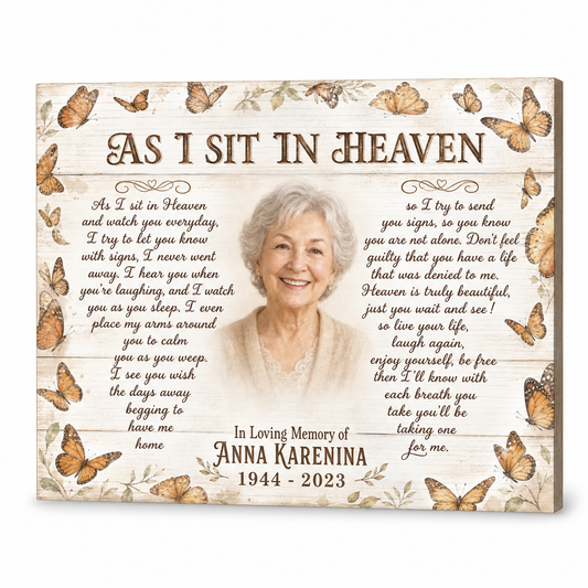 Personalized In Loving Memory Canvas Print Custom Photo Memorial Wall Art Gift - Image 1