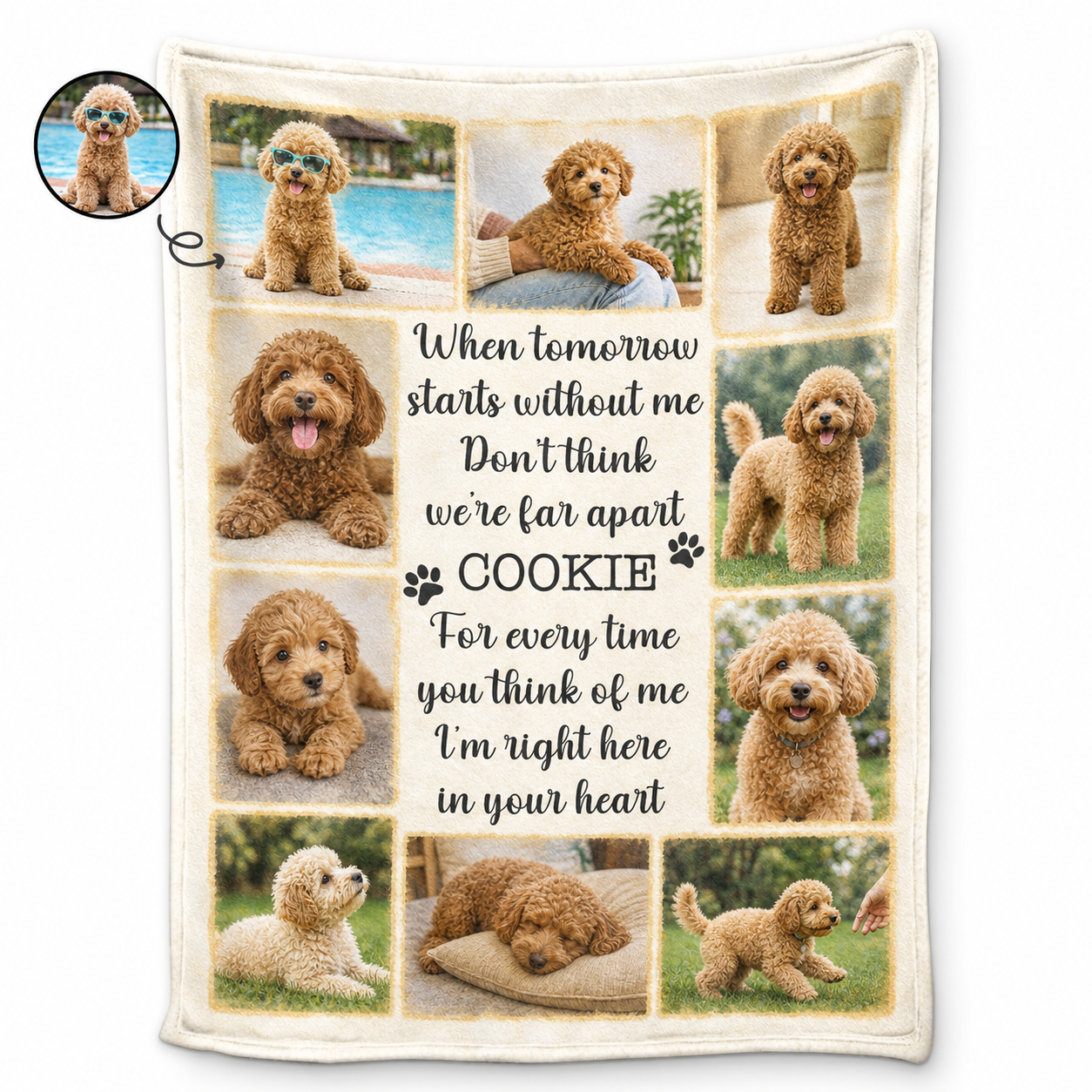 Personalized Pet Memorial Photo Collage Fleece Blanket - Dog Remembrance Gift for Loss of Pet - Image 1