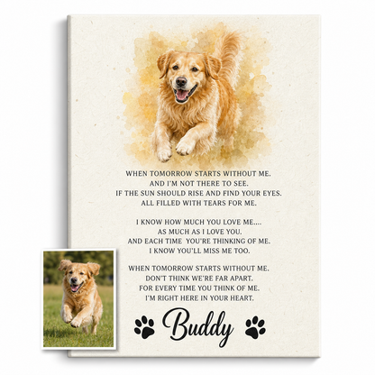 Personalized Pet Memorial Wall Canvas – Custom Dog Loss Remembrance Gift - Image 1