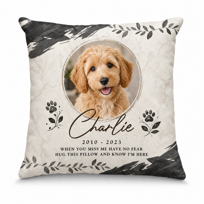 Personalized Pet Memorial Pillow With Photo - Dog Loss Remembrance Sympathy Gift for Pet Owners - Image 1