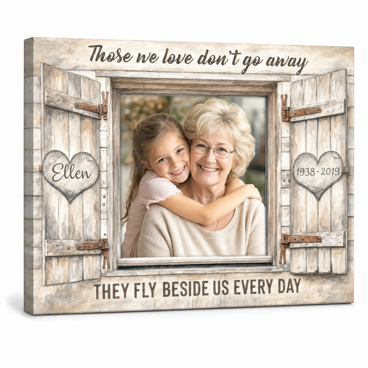 Personalized Memorial Photo Canvas Wall Art, Sympathy Gift for Grandmother - Image 1