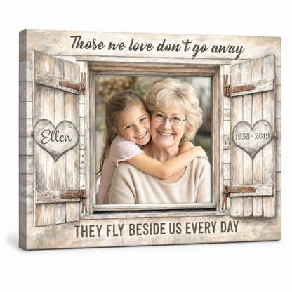 Personalized Memorial Photo Canvas Wall Art, Sympathy Gift for Grandmother - Image 1