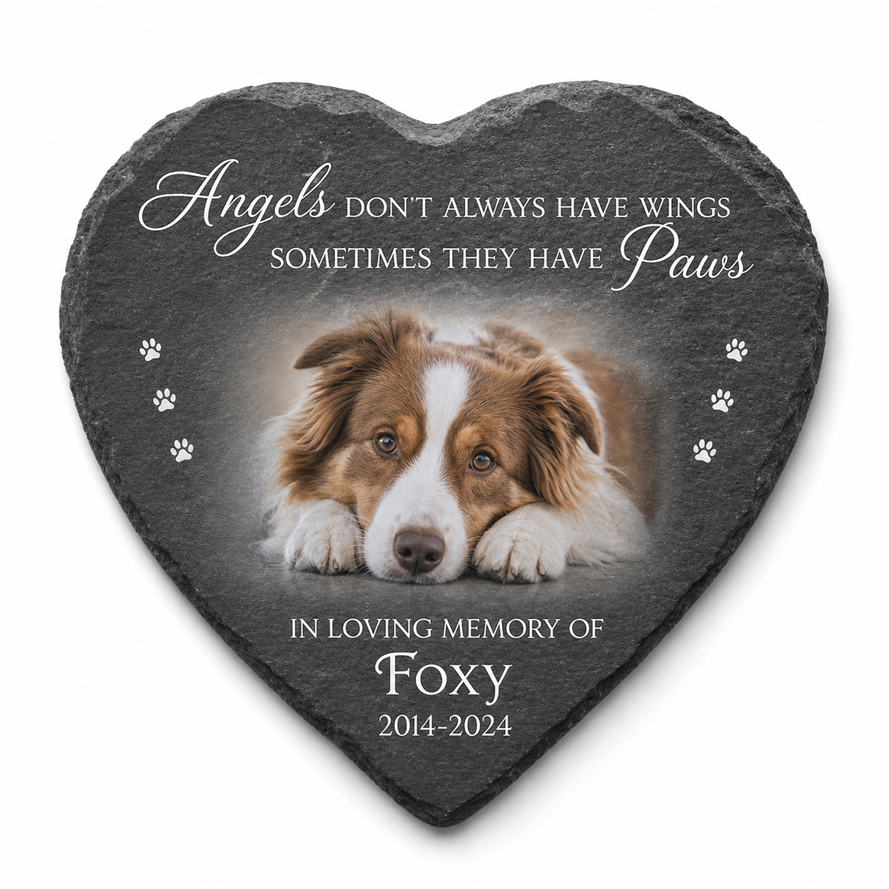 Personalized Pet Memorial Garden Stone – Custom Heart Dog Loss Grave Marker Gift - Image 1 | VNMGSREPR1-6IN-EHIEU_AI_0408 VNMGSREPR1-8IN-EHIEU_AI_0408