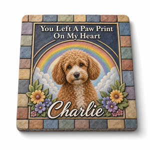 Personalized Pet Memorial Garden Stone with Photo – Dog Loss Sympathy Gift - Image 1