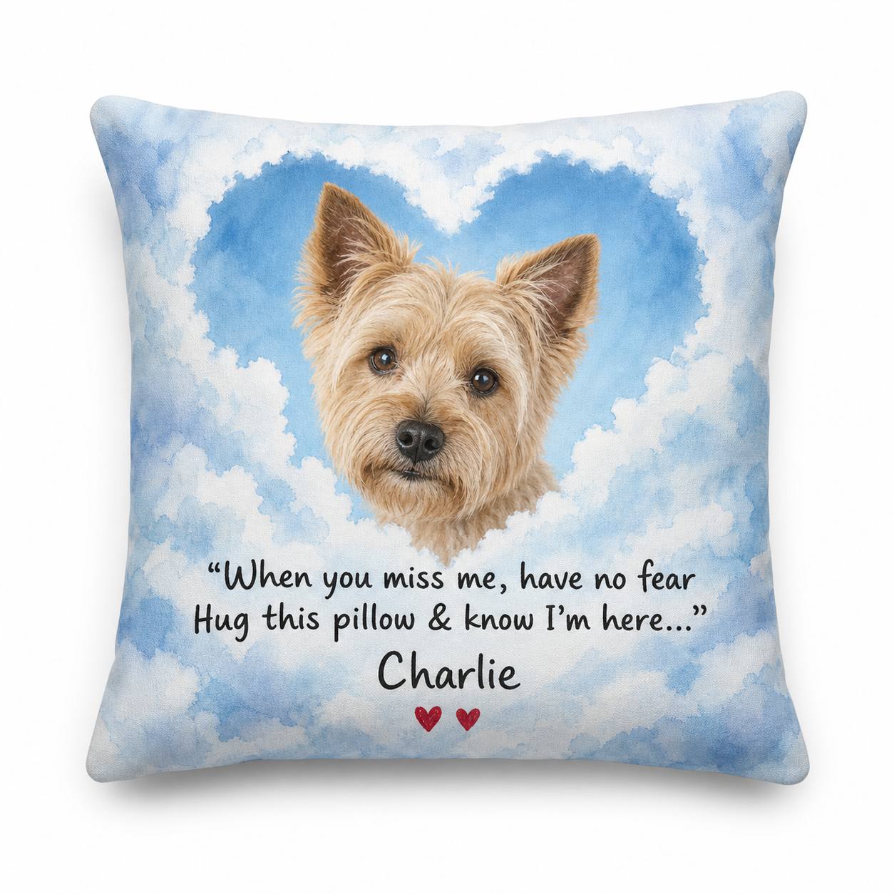 Personalized Pet Memorial Photo Pillow - Dog Remembrance Keepsake Sympathy Gift for Pet Loss - Image 1