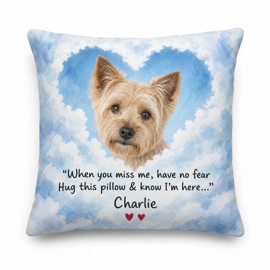 Personalized Pet Memorial Photo Pillow - Dog Remembrance Keepsake Sympathy Gift for Pet Loss - Image 1