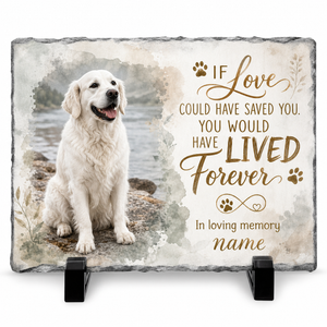 Personalized Dog Memorial Garden Stone Rectangle Slate Plaque – Pet Loss Gift - Image 1