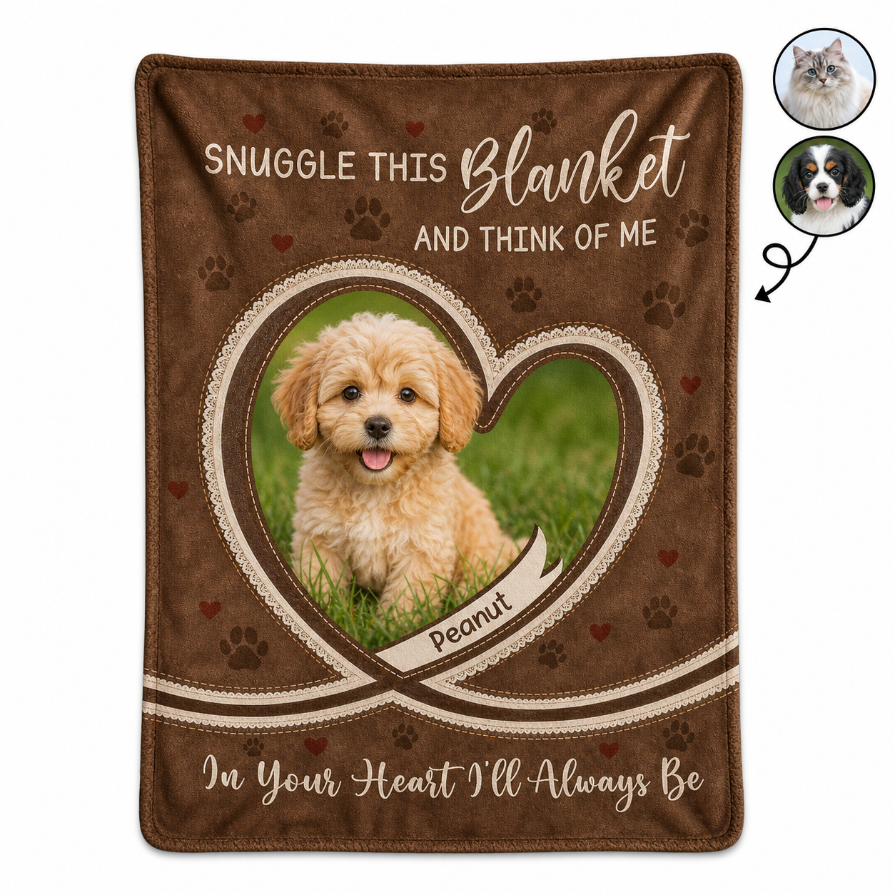 Personalized Pet Memorial Fleece Blanket with Photo, Dog Cat Loss Remembrance Keepsake Gift - Image 1
