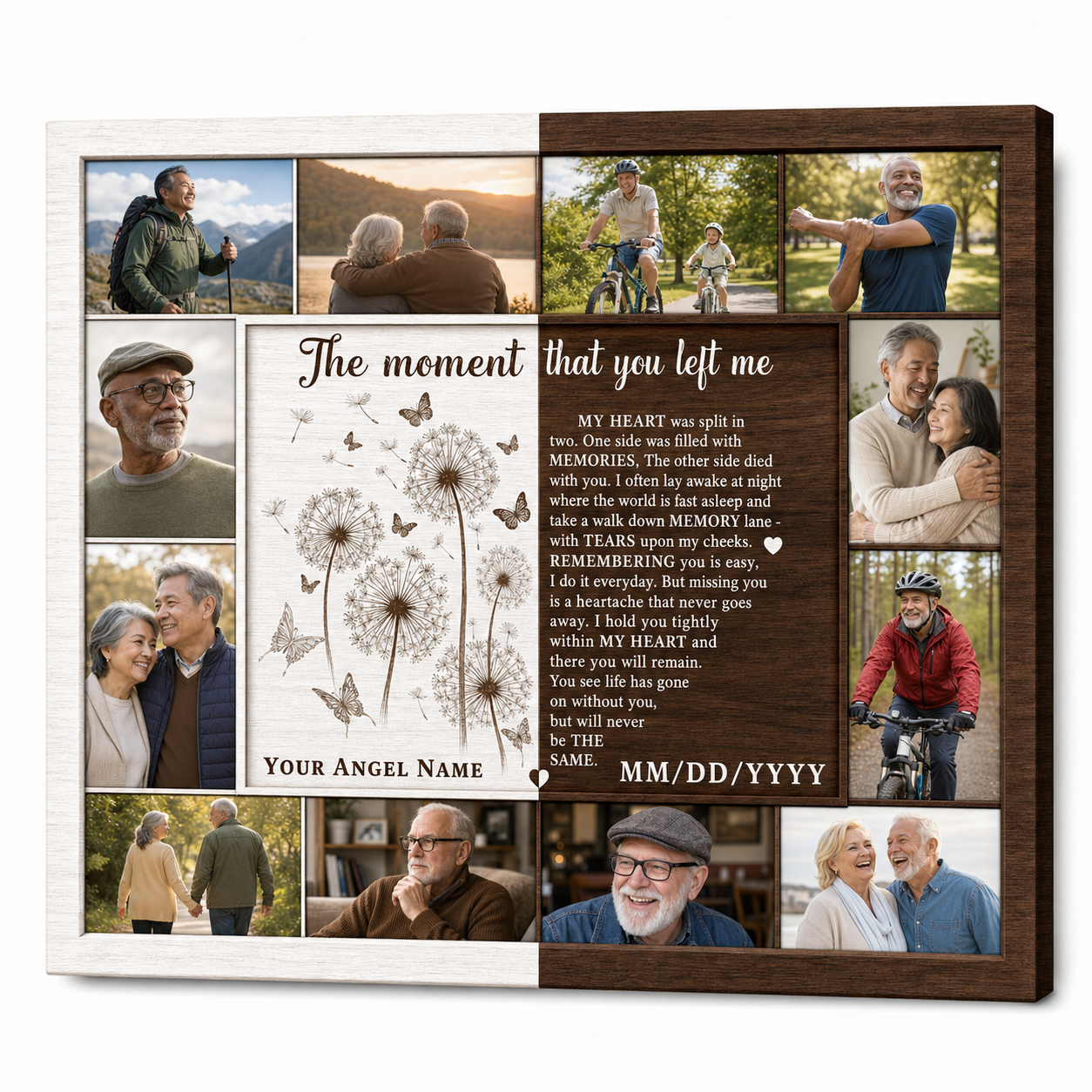Personalized Memorial Photo Collage Wall Canvas Loss of Loved One Bereavement Gift - Image 1