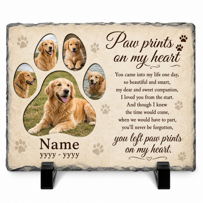 Personalized Dog Photo Memorial Garden Stone – Pet Loss Remembrance Slate - Image 1 | VNMGSREPR1-6IN-EHIEU_AI_0443 VNMGSREPR1-8IN-EHIEU_AI_0443