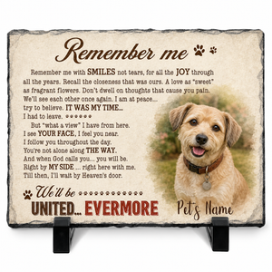 Personalized Dog Memorial Garden Stone – Custom Pet Photo Slate for Pet Loss - Image 1