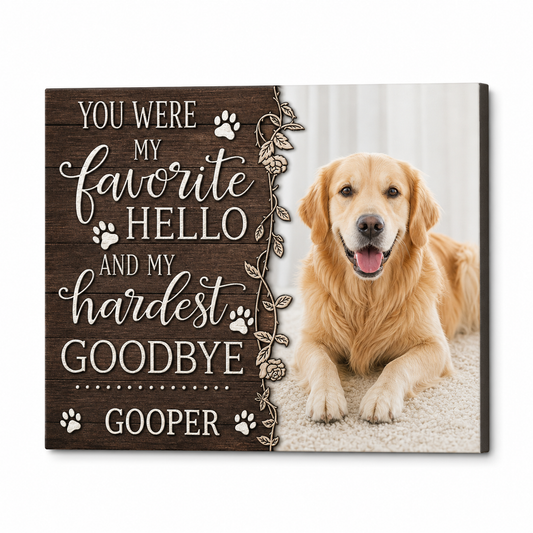 Personalized Dog Memorial Wall Canvas, Pet Loss Sympathy Gift for Dog Owners - Image 1