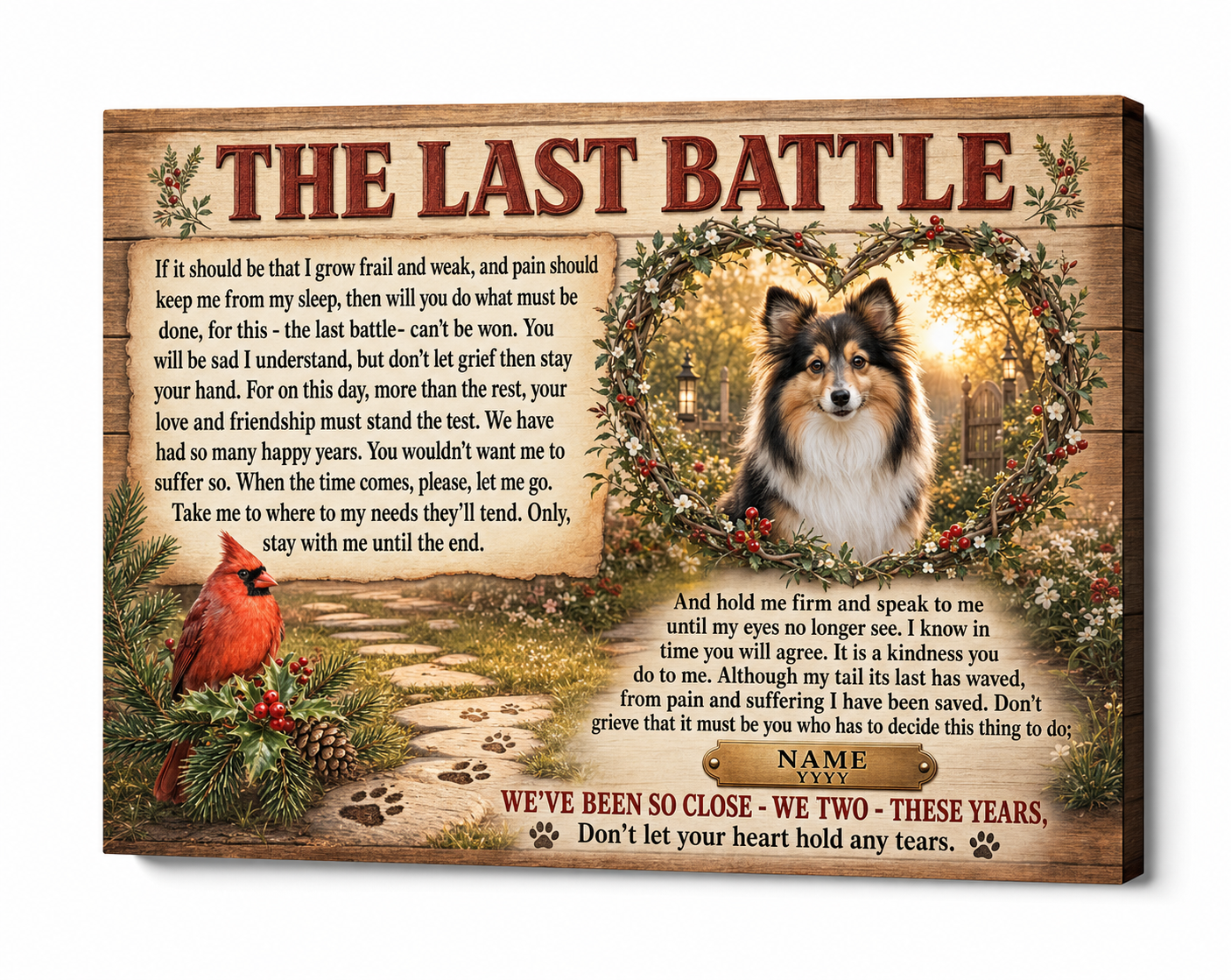 Personalized Dog Memorial Wall Canvas - The Last Battle Pet Loss Remembrance Gift - Image 1