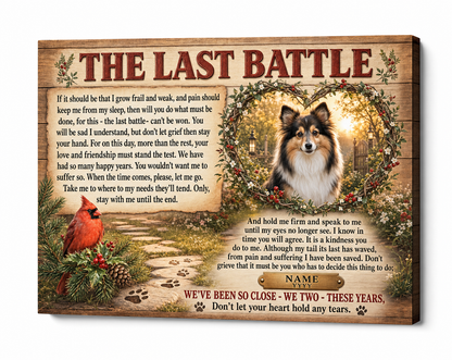 Personalized Dog Memorial Wall Canvas - The Last Battle Pet Loss Remembrance Gift - Image 1