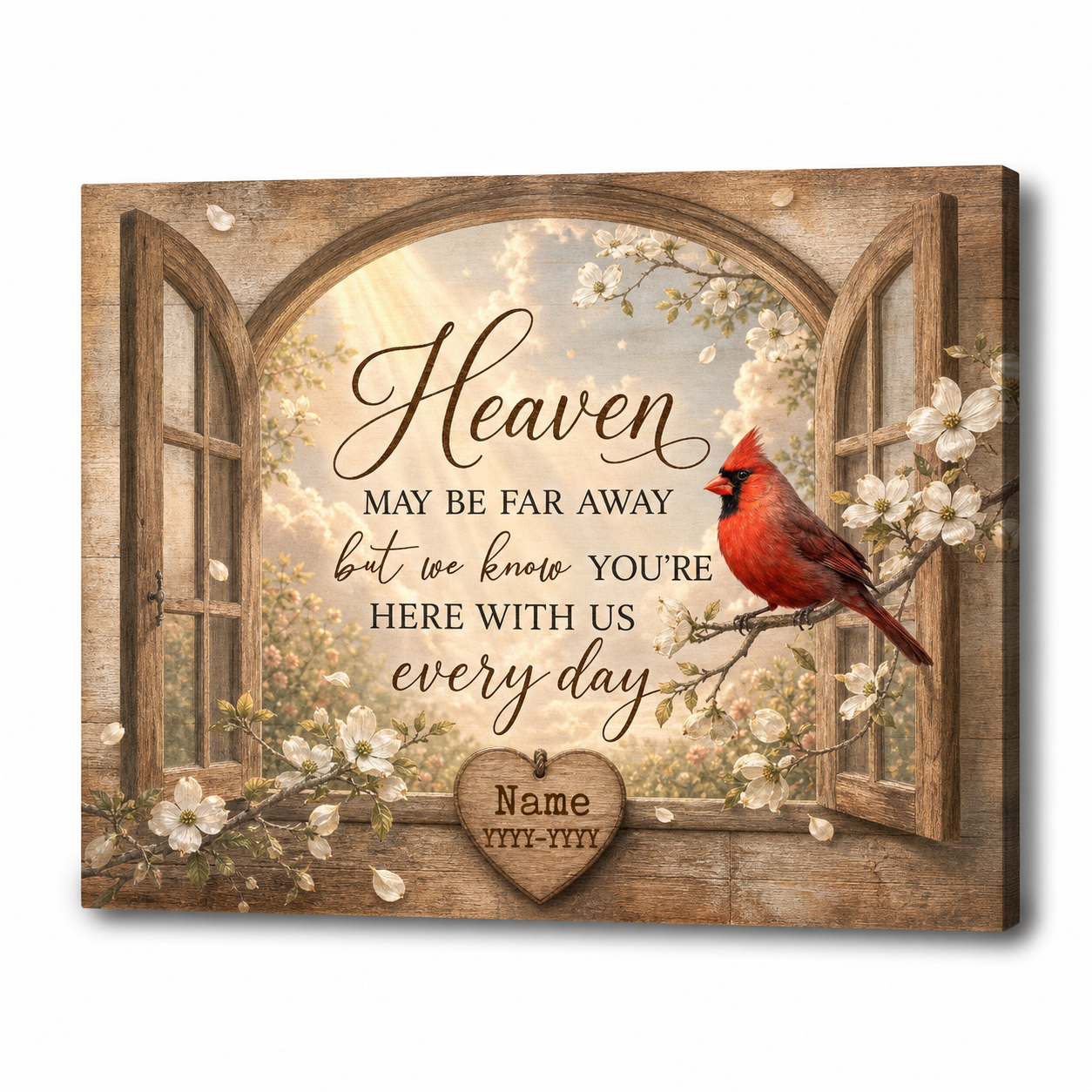 Personalized Cardinal Memorial Wall Canvas In Loving Memory Sympathy Gift for Loss of Loved One - Image 1
