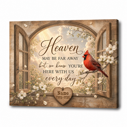 Personalized Cardinal Memorial Wall Canvas In Loving Memory Sympathy Gift for Loss of Loved One - Image 1