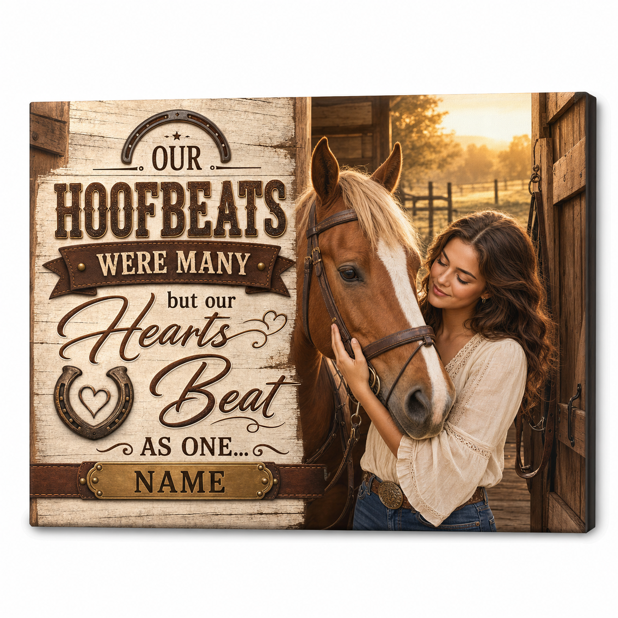 Personalized Horse Memorial Canvas - Sympathy Gift for Loss of Horse - Image 1