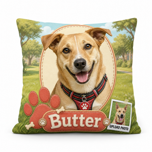 Personalized Pet Photo Pillow All Over Printed - Custom Dog Cat Name Gift for Pet Owners & Lovers - Image 1