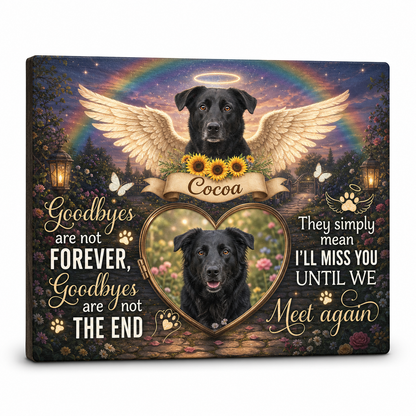 Personalized Dog Memorial Canvas Wall Art with Photo - Pet Loss Remembrance Gift - Image 1