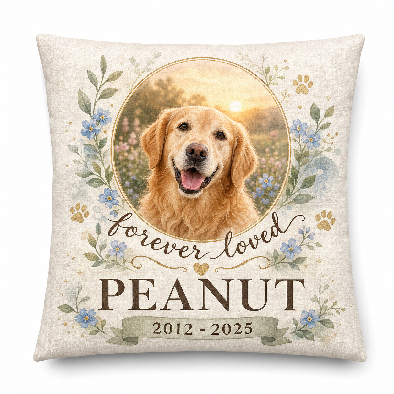 Personalized Pet Memorial Pillow with Photo - Custom Dog Cat Remembrance Sympathy Gift - Image 1