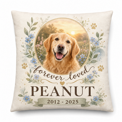 Personalized Pet Memorial Pillow with Photo - Custom Dog Cat Remembrance Sympathy Gift - Image 1