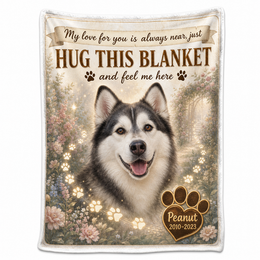 Personalized Pet Memorial Photo Fleece Blanket - Dog Cat Loss Sympathy Gift, Custom Name & Years - Image 1