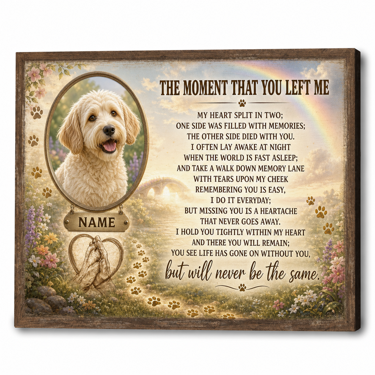 Personalized Dog Photo Memorial Wall Canvas Gift for Pet Loss Remembrance - Image 1