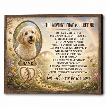 Personalized Dog Photo Memorial Wall Canvas Gift for Pet Loss Remembrance - Image 1