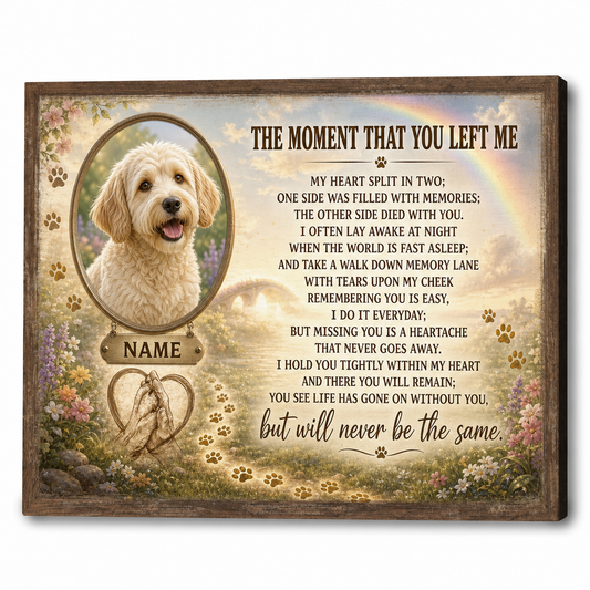 Personalized Dog Photo Memorial Wall Canvas Gift for Pet Loss Remembrance - Image 1