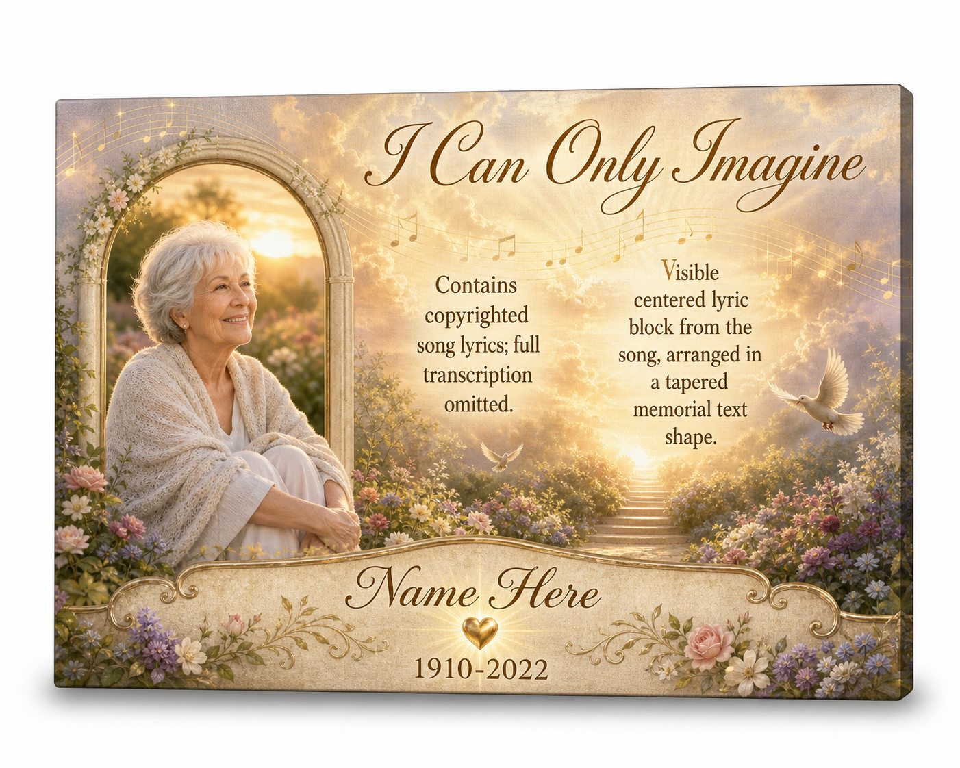 Personalized Memorial Wall Canvas I Can Only Imagine Photo Sympathy Gift for Loss of Loved One - Image 1