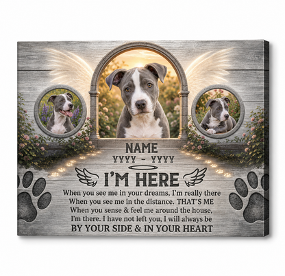 Personalized Dog Memorial Photo Wall Canvas, Pet Loss Sympathy Gift for Dog Owners - Image 1