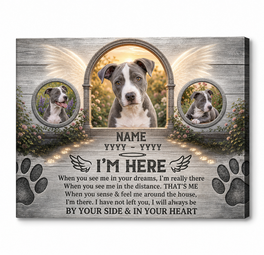 Personalized Dog Memorial Photo Wall Canvas, Pet Loss Sympathy Gift for Dog Owners - Image 1