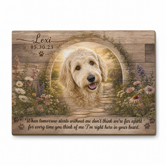 Personalized Dog Memorial Wall Canvas with Photo, Name and Date – Pet Loss Gift - Image 1
